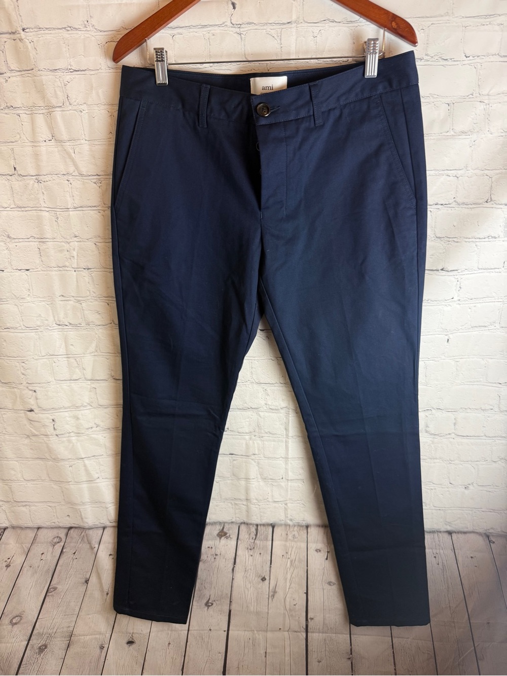 Ami Paris Alexandre Mattiussi Straight-leg Trousers In Blue Large - Picture 2 of 14